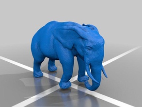 pushing elephant animals circus model building 3d print model - Mito3D