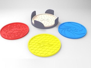 coaster set iç mutfak yemek bardak tablo 3d print model - Mito3D