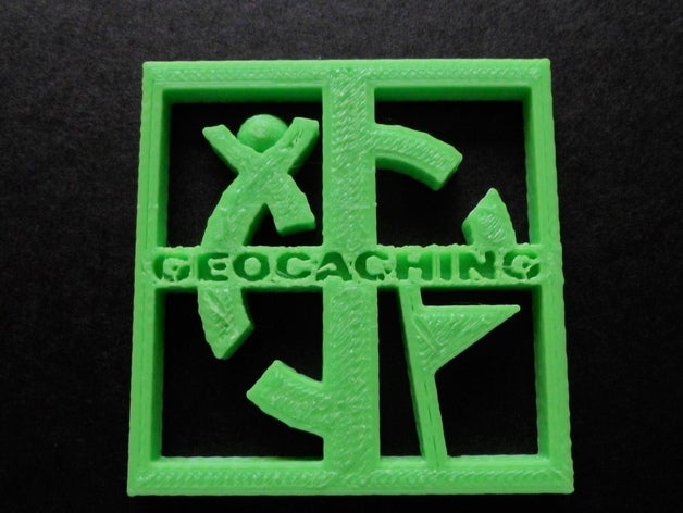 logotipo de geocaching 2 las monedas insignias geocaché geocoin 3D print model - Mito3D