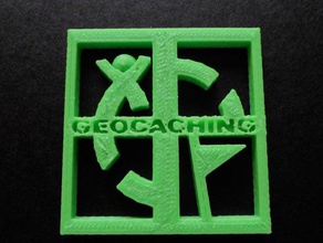 2 geocaching logo paralar rozetleri önbellek geocoin 3d print model - Mito3D