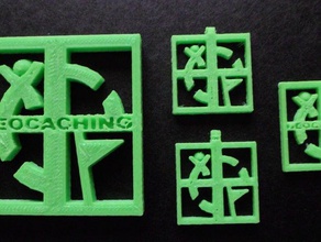 geocaching askı küpe 3d mücevher basılmıştır önbellek geocoin kolye 3d print model - Mito3D