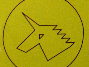 logotipo de unicornio otros 2d dibujo 3d print model - Mito3D