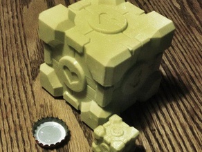 dividido weighted companion cube jogos chell companheiro cubo de portal 2 gun vapor válvula 3d print model - Mito3D