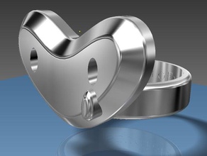 triste anel coração anéis 3d print model - Mito3D