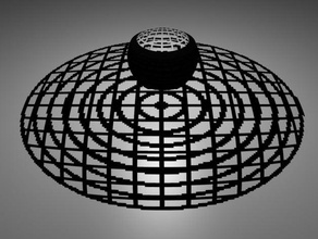 stereographic projection flat grid concentric circles math art 3d print model - Mito3D