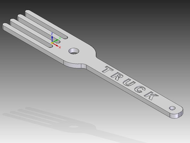 camión de tenedor magnético llavero llaveros carretilla elevadora 3D print model - Mito3D