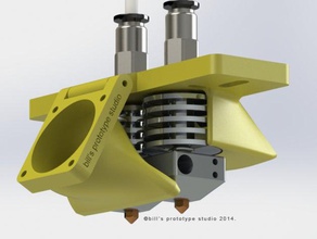 bps-dual extruder-hotend 3d Drucker Extruder - Lüfter Kühlsystem fan-duct fan mount hotend-Kühlung heißes Ende 3d print model - Mito3D