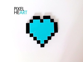 pixel corazón 2d video juego 3d print model - Mito3D