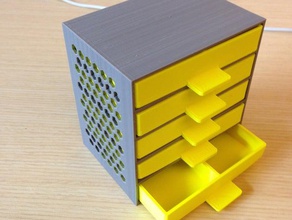 customizable drawer box hex pattern sides containers customizer drawers openscad storage useful 3d print model - Mito3D