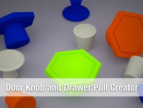 door knob drawer pull maker decor customized customizer challenge household openscad ornament parametric useful 3d print model - Mito3D