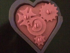 cornice di san valentino pinpendant gioielli ingranaggi i cuori interattiva 3d print model - Mito3D