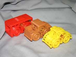rubber band powered car collection ii mechanical toys 3d print model - Mito3D