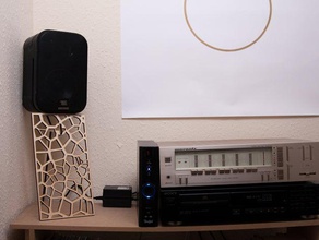 voronoi speaker stand decor furniture lasercut laser cutter openscad wood 3d print model - Mito3D