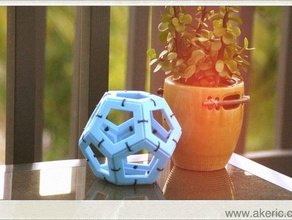 dodecahedron math art geometric pentagon platonic solid zip-tie ziptie 3d print model - Mito3D