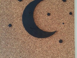 la luna las estrellas decoración starstuff 3d print model - Mito3D