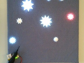 brillantes estrellas art adafruit gemma de una sola pared 3d print model - Mito3D