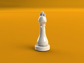 gatto pezzo degli scacchi regina 3d print model - Mito3D