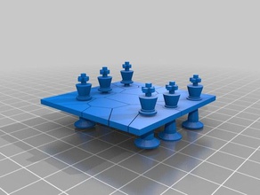 pieces through board 3d printing chess 3d print model - Mito3D