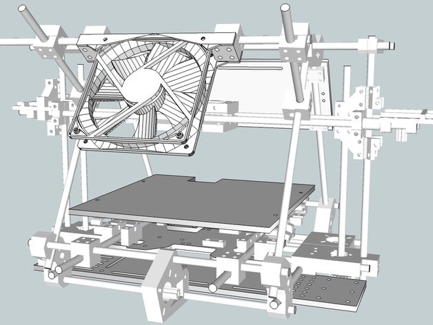 reprap mendel fan mount other 3d sketchup upgrade 3D print model - Mito3D