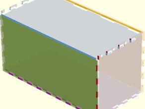 paramétrico de la tapa caja los contenedores lasercut openscad 3d print model - Mito3D