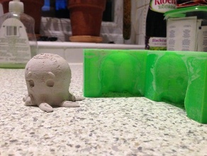 cute octopus syas hello mold animals cast clay comics experement mould says silicone 3d print model - Mito3D