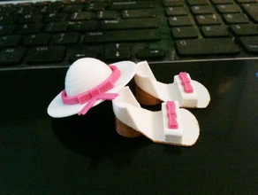 girlie sandals hat corkasaurus rex toy game accessories beach dinosaur shoes summer tyrannosaurus 3d print model - Mito3D