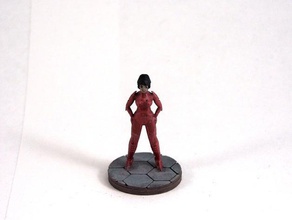femelle starfarer 28mm miniature personnes ville des civils de la fantaisie multivers nexus rpg scifi l'espace table 3d print model - Mito3D