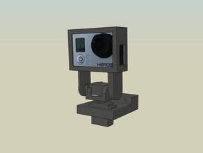 gopro hero 3 pan tilt camera mount rov 3d print model - Mito3D