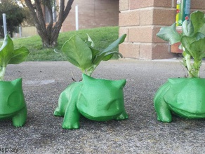 high poly bulbasaur planter outdoor garden pokemon 3d print model - Mito3D