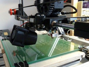 montagem de ventilador mendelmax x-transporte 3d a impressora partes fanmount eixo x 3d print model - Mito3D
