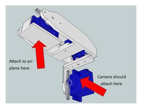retractable fpv Kamera gimbal rc Fahrzeuge Kamera-Halterung 3d print model - Mito3D