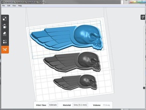 volando cráneo signos logotipos 40k insignia warhammer wh40k ala 3d print model - Mito3D