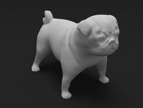 Mops Tiere Hund stl 3d print model - Mito3D
