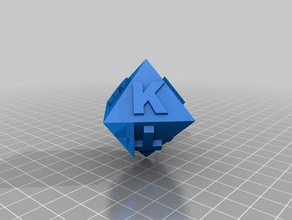 kingstons polygon 3d printing block dice die letters name tinkercad 3d print model - Mito3D