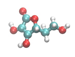acido ascorbico vitamina biologia chimica modello molecolare 3d print model - Mito3D