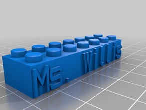 ms willis bloque lego necklacekeychain de la construcción los juguetes personalizado 3d print model - Mito3D