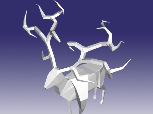 cerf origami Tiere 3D print model - Mito3D