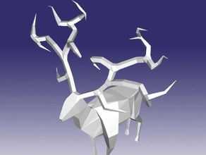 cerf origami animali 3d print model - Mito3D