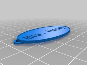 Bayan henry oval Anahtarlık özelleştirilmiş 3d print model - Mito3D