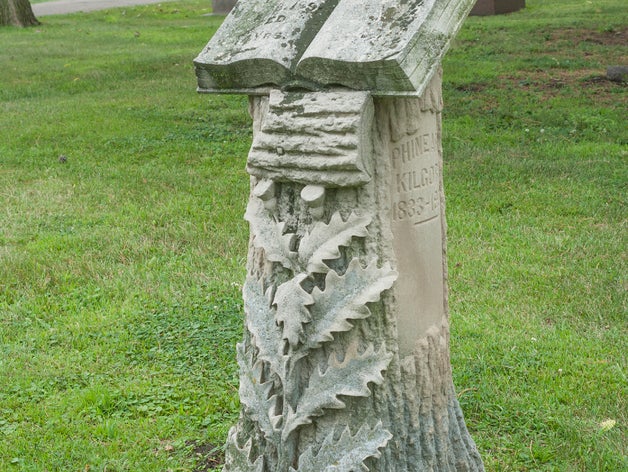 kilgore grave marker mt pleasant cemetery scans replicas funerary art monument sculpture mount sioux falls south dakota tree stump 3D print model - Mito3D