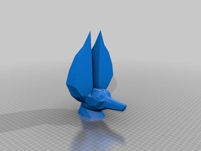 baja poli anubis cabeza las esculturas de animal altavoz 3d print model - Mito3D