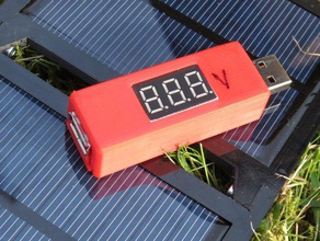 3-dígitos voltímetro dongle eletrônica diodo emissor de luz o scad painel solar usb 3d print model - Mito3D