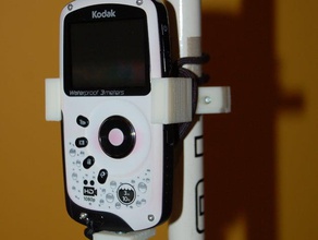 kodak play sport-video Kamera-ski-pole-mount Halter openscad 3d print model - Mito3D