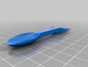 camping utensilios 3d la impresión horquilla cuchara spork 3d print model - Mito3D