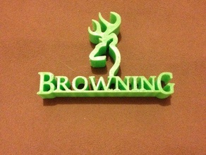 browning logo portachiavi 3d print model - Mito3D