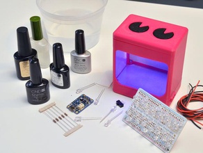 voyage uv de manucure lampe accessoires 123d design adafruit autodesk guérisseur le bricolage l'électronique gel led les ongles nail polish permaproto salon 3d print model - Mito3D