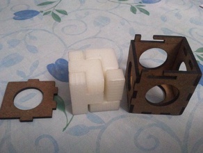 cubo di puzzle blocco dialogo i 3d caso lasercut giocattolo 3d print model - Mito3D