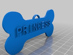 princess-Hund-tag 1 Haustiere angepasst 3d print model - Mito3D