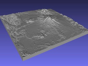 il monte ruapehu, nuova zelanda di apprendimento geodesia la geografia sollevato soccorso topografico topografia 3d print model - Mito3D