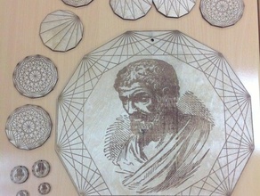 euclid de l'image sous-verres les mathématiques art des boucles d'oreilles géométriques bijoux lasercut mathématicien 3d print model - Mito3D